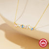 Wholesale S925 Sterling Silver Geometric Horse Eye Color Diamond Stacked Collarbone Necklace With Electroplating For Women