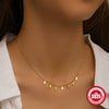 Wholesale S925 Sterling Silver Geometric Horse Eye Round Stacked Women's Collarbone Necklace With Electroplating Design