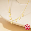 Wholesale S925 Sterling Silver Geometric Horse Eye Round Stacked Women's Collarbone Necklace With Electroplating Design