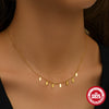 Wholesale S925 Sterling Silver Geometric Horse Eye Round Stacked Women's Collarbone Necklace With Electroplating Design