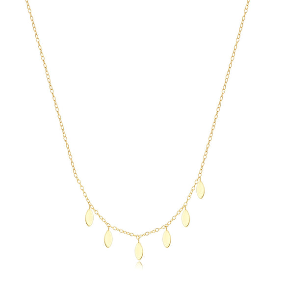 Wholesale S925 Sterling Silver Geometric Horse Eye Round Stacked Women's Collarbone Necklace With Electroplating Design