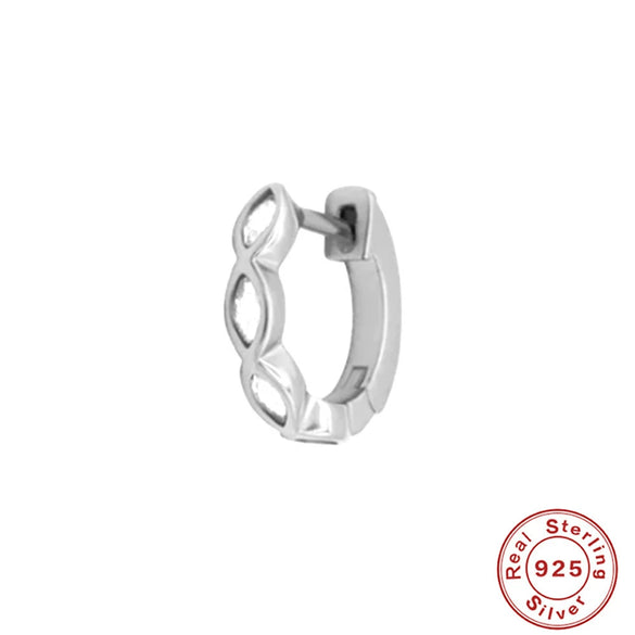 Wholesale S925 Sterling Silver Geometric Horse Eye Stone Foundation Earring With Electroplating For Women