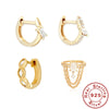 Wholesale S925 Sterling Silver Geometric Horse Eye Stone Foundation Earring With Electroplating For Women