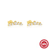 Wholesale S925 Sterling Silver Geometric Horse Eye Water Drop Zircon Pearl Stacked Ear Studs Earrings With Electroplating