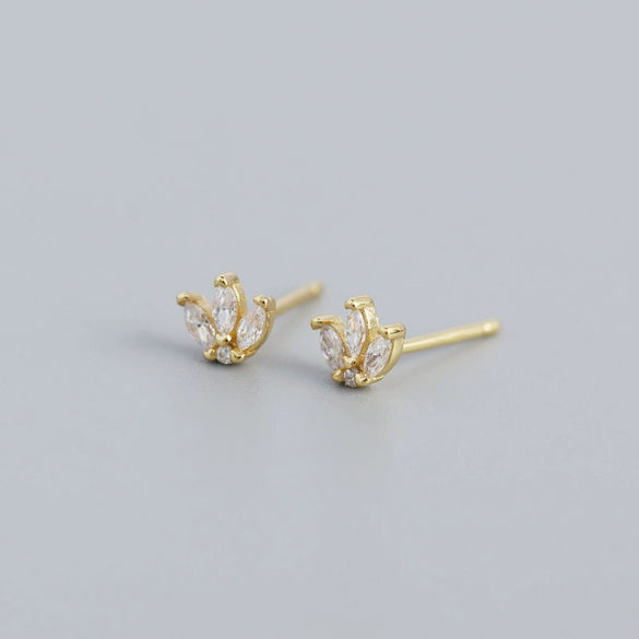 Wholesale S925 Sterling Silver Geometric Horse Eye Zircon Electroplated All Match Earrings For Women