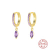 Wholesale S925 Sterling Silver Geometric Horse's Eye Earrings With Electroplating