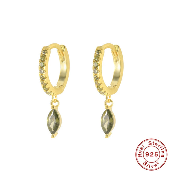 Wholesale S925 Sterling Silver Geometric Horse's Eye Earrings With Electroplating