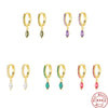 Wholesale S925 Sterling Silver Geometric Horse's Eye Earrings With Electroplating