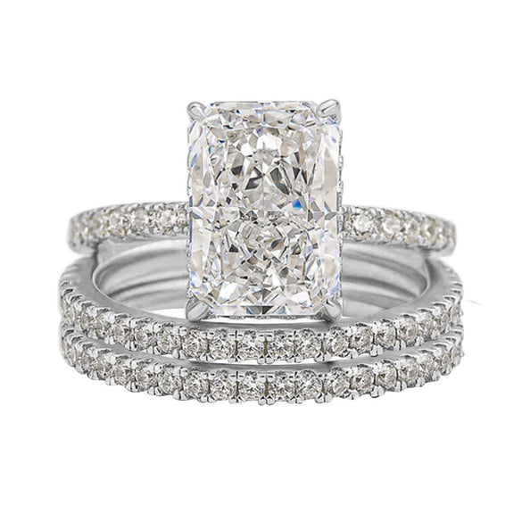Wholesale S925 Sterling Silver Geometric Ice Flower Cut Zircon Set Ring For Women
