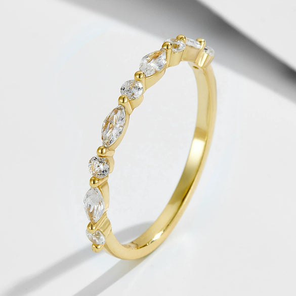 Wholesale S925 Sterling Silver Geometric Ice Flower Cut Zircon Set Ring For Women