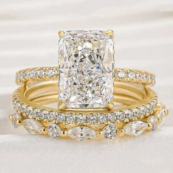 Wholesale S925 Sterling Silver Geometric Ice Flower Cut Zircon Set Ring For Women