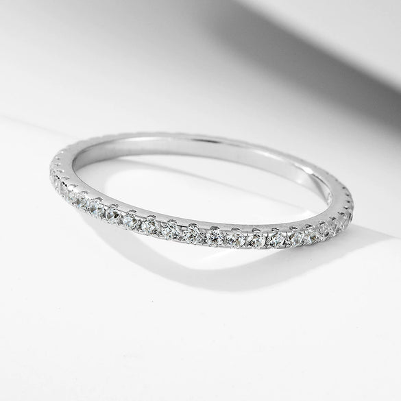 Wholesale S925 Sterling Silver Geometric Ice Flower Cut Zircon Set Ring For Women