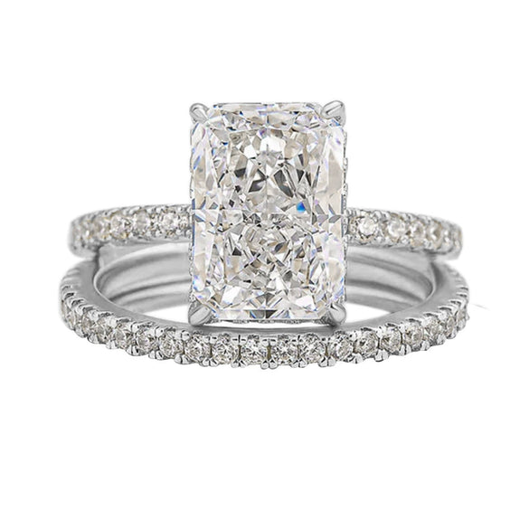 Wholesale S925 Sterling Silver Geometric Ice Flower Cut Zircon Set Ring For Women