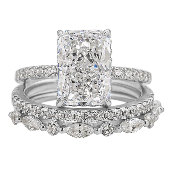 Wholesale S925 Sterling Silver Geometric Ice Flower Cut Zircon Set Ring For Women