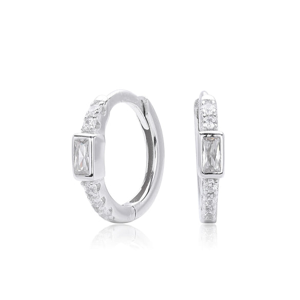 Wholesale S925 Sterling Silver Geometric Inlaid Cubic Zircon Electroplated Light Luxury Women's Earrings