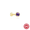 Wholesale S925 Sterling Silver Geometric Inlaid Natural High End Amethyst Tassel Piercing Earrings And Ear Bone Nails With Electroplating