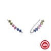 Wholesale S925 Sterling Silver Geometric Inlaid Zircon Backmounted Ear Studs Ear Bone Clip Light Luxury Trendy Unisex