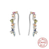 Wholesale S925 Sterling Silver Geometric Inlaid Zircon Backmounted Ear Studs Ear Bone Clip Light Luxury Trendy Unisex