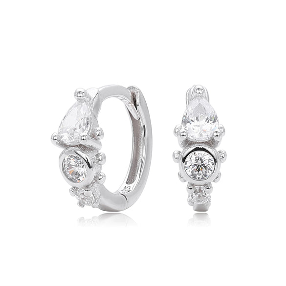 Wholesale S925 Sterling Silver Geometric Inlaid Zircon Electroplated Women's Earrings