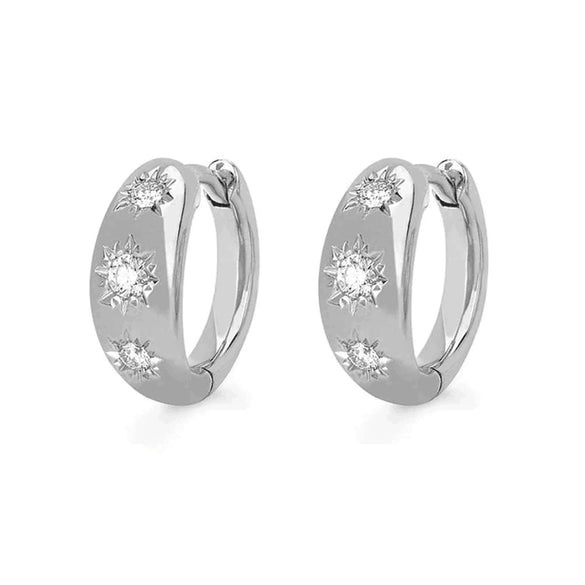 Wholesale S925 Sterling Silver Geometric Inlaid Zircon Star Earrings For Women