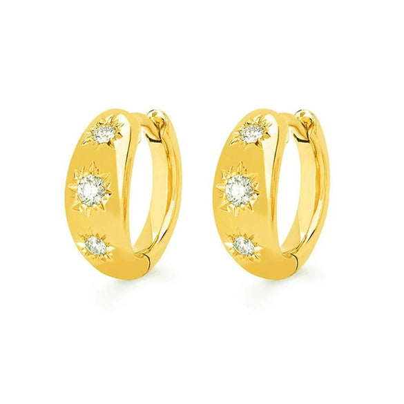 Wholesale S925 Sterling Silver Geometric Inlaid Zircon Star Earrings For Women