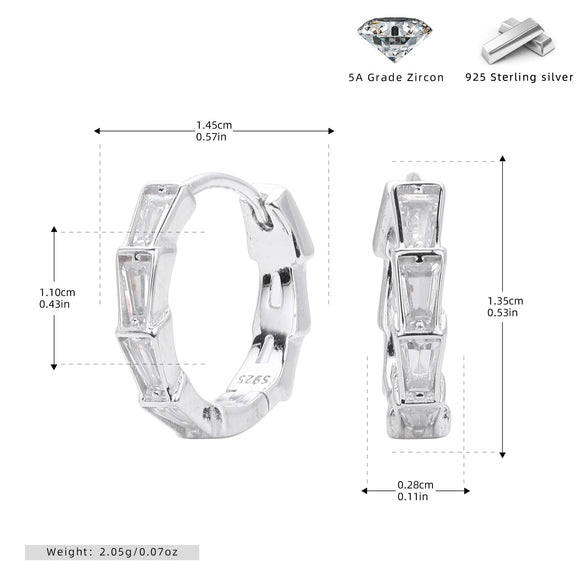 Wholesale S925 Sterling Silver Geometric Inlaid Zirconium Electroplated Light Luxury Style Earrings For Women
