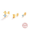Wholesale S925 Sterling Silver Geometric Irregular All Match Diamond Stud Earrings With Electroplating For Women