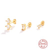 Wholesale S925 Sterling Silver Geometric Irregular All Match Diamond Stud Earrings With Electroplating For Women