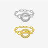 Wholesale S925 Sterling Silver Geometric Irregular Chain Ring With Electroplating And Simple Zircon High Design Feeling Minimalist Ring For Women And Unisex