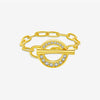 Wholesale S925 Sterling Silver Geometric Irregular Chain Ring With Electroplating And Simple Zircon High Design Feeling Minimalist Ring For Women And Unisex