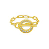Wholesale S925 Sterling Silver Geometric Irregular Chain Ring With Electroplating And Simple Zircon High Design Feeling Minimalist Ring For Women And Unisex