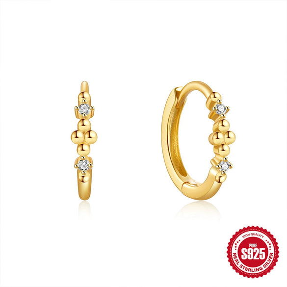Wholesale S925 Sterling Silver Geometric Irregular Earrings With Zircon Inlay And Electroplating For Women