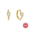 Wholesale S925 Sterling Silver Geometric Irregular Earrings With Zircon Inlay And Electroplating For Women