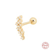 Wholesale S925 Sterling Silver Geometric Irregular Single Row Diamond Piercing Thread Ear Nail Mini Auricle Earrings With Environmental Protection Electroplating