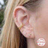 Wholesale S925 Sterling Silver Geometric Irregular Single Row Diamond Piercing Thread Ear Nail Mini Auricle Earrings With Environmental Protection Electroplating