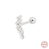 Wholesale S925 Sterling Silver Geometric Irregular Single Row Diamond Piercing Thread Ear Nail Mini Auricle Earrings With Environmental Protection Electroplating