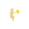 Wholesale S925 Sterling Silver Geometric Irregular Single Row Diamond Piercing Thread Ear Nail Mini Auricle Earrings With Environmental Protection Electroplating