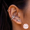 Wholesale S925 Sterling Silver Geometric Irregular Single Row Diamond Piercing Thread Ear Nail Mini Auricle Earrings With Environmental Protection Electroplating