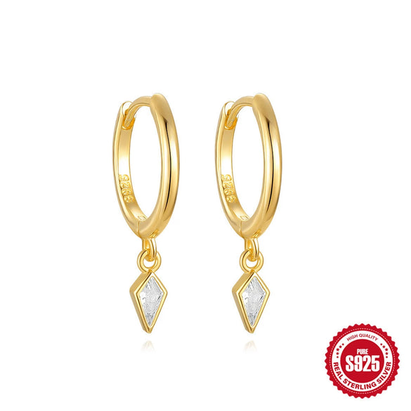 Wholesale S925 Sterling Silver Geometric Kite Stone Women's Earring With Simple And Creative Design