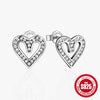 Wholesale S925 Sterling Silver Geometric Letter Stud Earrings For Women With Electroplating Retro Style