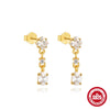 Wholesale S925 Sterling Silver Geometric Light Luxury Earrings With Electroplating Eight Mang Star Water Drops Design