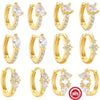Wholesale S925 Sterling Silver Geometric Light Luxury Elegant Earrings With Electroplating And Zircon Inlay