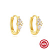 Wholesale S925 Sterling Silver Geometric Light Luxury Elegant Earrings With Electroplating And Zircon Inlay