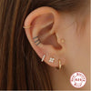 Wholesale S925 Sterling Silver Geometric Lightning Star Moon Embedded Flat Head Internal Thread Electroplated Women's Cartilage Ear Stud Earrings