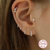 Wholesale S925 Sterling Silver Geometric Lightning Star Moon Embedded Flat Head Internal Thread Electroplated Women's Cartilage Ear Stud Earrings