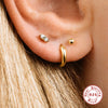 Wholesale S925 Sterling Silver Geometric Lightning Star Moon Embedded Flat Head Internal Thread Electroplated Women's Cartilage Ear Stud Earrings