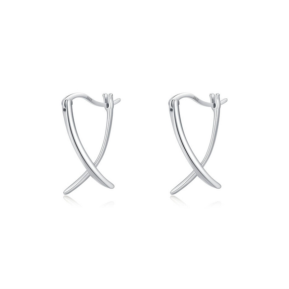 Wholesale S925 Sterling Silver Geometric Line Minimalist Electroplated Earrings For Women