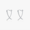 Wholesale S925 Sterling Silver Geometric Line Minimalist Electroplated Earrings For Women