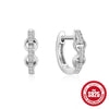 Wholesale S925 Sterling Silver Geometric Love Chain Glossy Luxury Women's Huggie Hoops Earrings With Electroplating And Diamond Embedded Ear Buckle