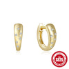 Wholesale S925 Sterling Silver Geometric Love Chain Glossy Luxury Women's Huggie Hoops Earrings With Electroplating And Diamond Embedded Ear Buckle